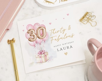 30th Birthday Card For Her, Happy 30th Birthday Card Friend, 30th Birthday Balloon Card, 30th Birthday Card Bestie, For Best Friend 30th