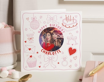 Personalised Birthday Card, Photo Birthday Card for Her, Birthday Card for Friend, Best Friend Birthday Card, Custom Name Birthday Card