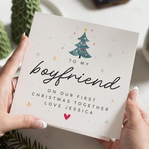 Carte de Noël petit ami, carte de Noël petit ami, cadeau de Noël petit ami, carte premier Noël ensemble, 1ère carte de Noël petit ami