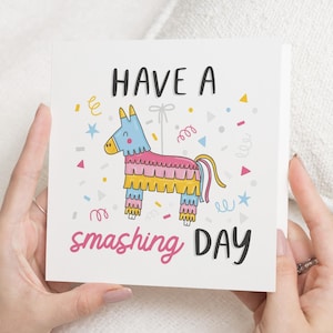 Carte d'anniversaire Piñata, jeu de mots, carte d'anniversaire Passez une journée mémorable, cartes d'anniversaire pour elle, pour lui, carte d'anniversaire pour un ami, cadeau