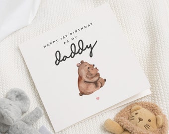 First Birthday As My Dad Card, Cute Birthday Card For Dad, Daddy Birthday Card From Baby, New Daddy Birthday Gift, Dad Birthday Gift