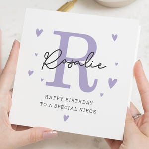 Carte d'anniversaire nièce personnalisée, carte d'anniversaire nièce personnalisée, carte d'anniversaire pour nièce, anniversaire floral nièce, cadeau d'anniversaire spécial nièce pour elle