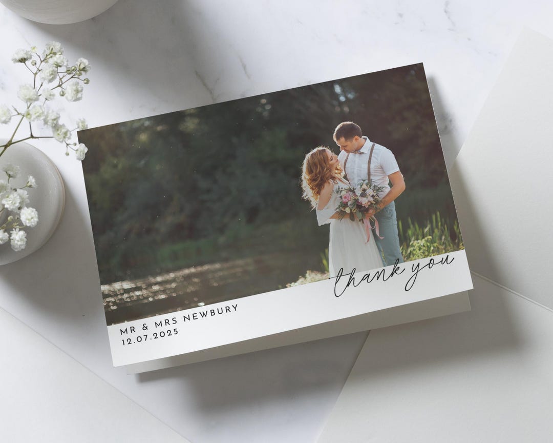 Personalised Thank You Cards Wedding With Photo, Wedding Thank You ...