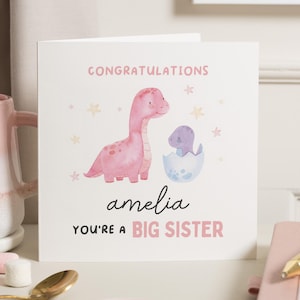 Biglietto di auguri per la sorella maggiore, congratulazioni ora sei una sorella maggiore, biglietto per la sorellina, biglietto personalizzato per il nuovo fratellino, biglietto per il nuovo fratellino