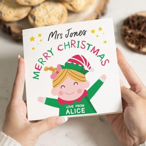 Carte de Noël de professeur, carte de joyeux Noël professeur, carte de Noël de professeur de maternelle, carte de Noël de professeur de classe, carte de Noël de professeur