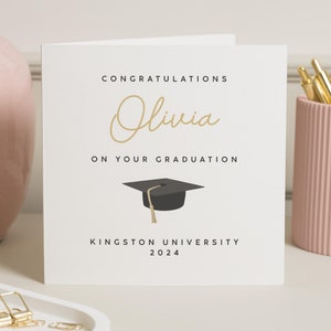 Carte de félicitations de remise de diplôme, carte de remise de diplôme personnalisée pour elle, carte de remise de diplôme fils, remise de diplôme petite-fille, promotion 2024