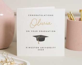Carte de félicitations de remise de diplôme, carte de remise de diplôme personnalisée pour elle, carte de remise de diplôme fils, remise de diplôme petite-fille, promotion 2024