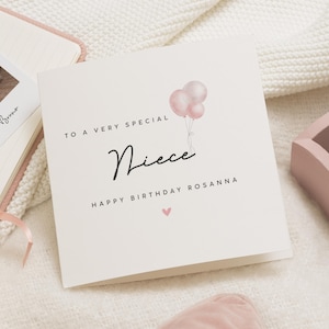 Carte d'anniversaire pour nièce, carte d'anniversaire nièce, carte d'anniversaire personnalisée, carte d'anniversaire pour fille, carte d'anniversaire spéciale nièce