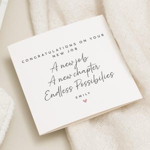 Nouvel emploi, Carte porte-bonheur nouveau chapitre, Carte porte-bonheur personnalisée, Voici pour votre nouveau chapitre, Départ du travail, Nouvelle maison, Cadeau porte-bonheur