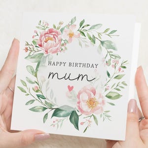 Carte d'anniversaire florale pour maman, carte d'anniversaire pour maman, carte d'anniversaire pour maman, carte d'anniversaire pour maman, carte d'anniversaire pour maman, cadeau d'anniversaire pour maman