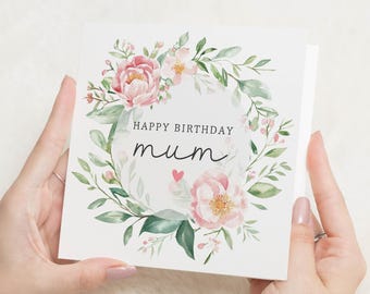 Mum Floral Birthday Card, Birthday Card For Mum, Mum Birthday Card, Mum Birthday Card, Birthday Card Mum, Mum Birthday Gift For Her
