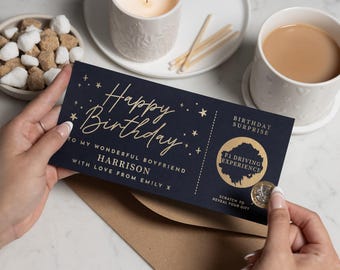 Carte à gratter d'anniversaire, carte à gratter à révéler, cadeau d'anniversaire pour petit ami, gratter pour révéler, bon d'anniversaire, carte-cadeau, anniversaire surprise