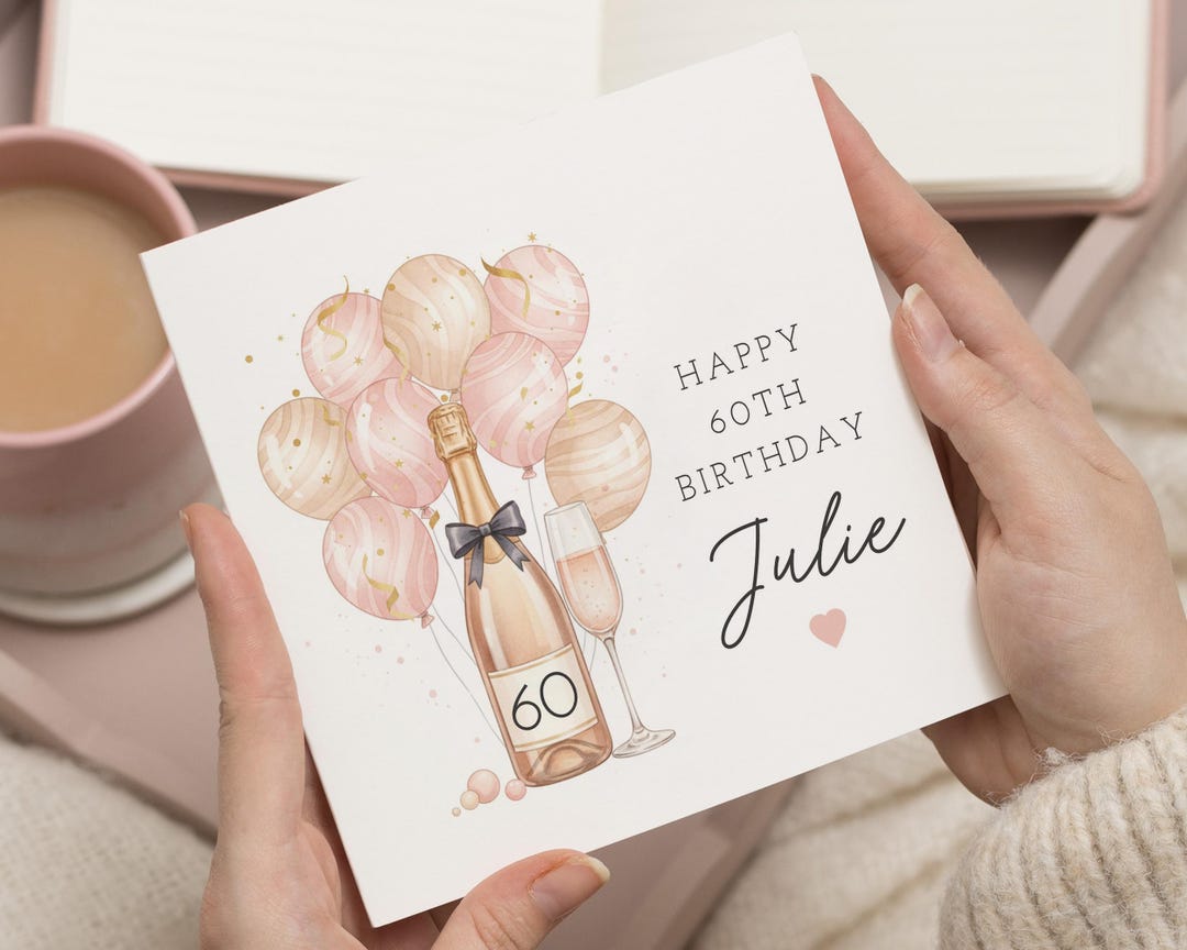 60th Birthday Card for Her, Personalised Birthday Card, Birthday Card