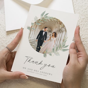 Cartes de remerciement personnalisées simples pour mariage, Cartes de remerciement avec photo pour mariage, Cartes postales, Cartes de remerciement pour mariage, Cartes de remerciement pliées