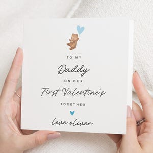 Papa's eerste valentijnskaart As My Daddy, gepersonaliseerd valentijnscadeau voor papa, babyjongen Valentijnskaart voor papa, fijne Valentijnsdag