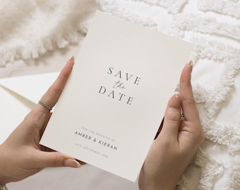 Personalised Save the Date Card, Wedding Save the Date Card, Minimal Save the Date, Custom Save the Date Card, Simple Save the Date