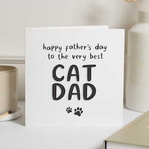 Carte de fête des pères pour papa chat, carte de fête des pères papa chat, carte de fête des pères du chat, carte d'amant de chat, carte de fête des pères mignonne