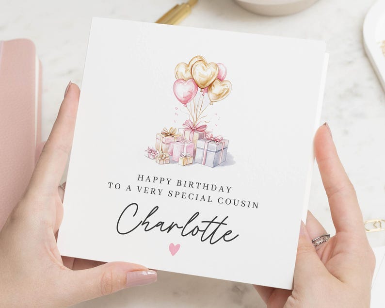 Carte d'anniversaire pour cousine, carte d'anniversaire pour cousine, carte de joyeux anniversaire pour cousine, cadeau cousin pour un anniversaire, carte meilleure cousine, carte d'anniversaire pour cousine image 1