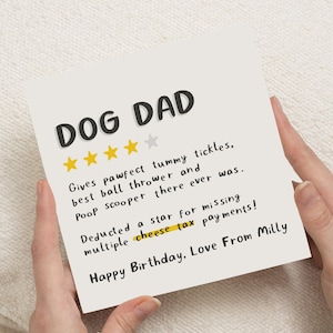 Tarjeta de cumpleaños para papá perro, tarjeta divertida para papá perro, tarjeta de cumpleaños del perro, tarjeta de cumpleaños para papá perro, tarjeta personalizada para él