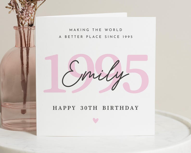 Carte 30e anniversaire ami, carte 30e anniversaire fille, cadeau 30e anniversaire pour femme, carte 30e anniversaire pour soeur, elle, meilleur ami image 1