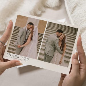 Postkarte Dankeskarten Landschaft, Hochzeit Dankeskarten, Personalisierte Danksagungskarten Hochzeit, mit Foto, gefaltete Dankeskarten