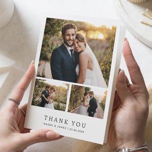 Personalisierte Dankeskarten Hochzeit, Hochzeitsfoto Dankeskarten, gefaltete Dankeskarten, Postkarte Dankeskarten für die Hochzeit, einfach