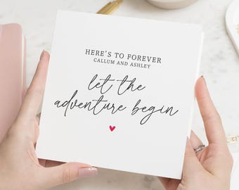 Congratulations Wedding Card, Here's To Forever, Just Married Friend Card, Friend Wedding Card, Congrats Wedding, Let The Adventure Begin