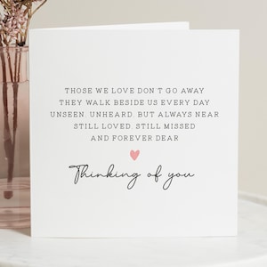 Carte de sympathie, Une pensée pour vous, Carte de deuil, Carte de condoléances, Désolé pour votre perte, Cadeau de sympathie, Cartes de sympathie, Maman