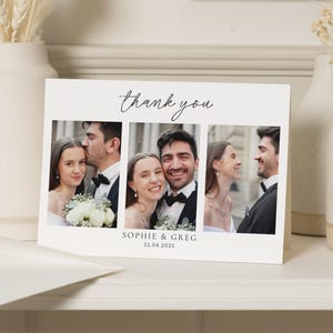 Multi Foto Hochzeit Dankeskarten, einfache personalisierte Dankeskarten Hochzeit, Hochzeit Dankeskarten mit Foto, gefaltete Dankeskarten