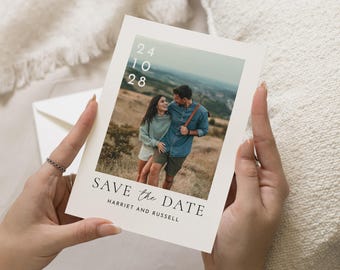Personalised Save the Date Card, Wedding Save the Date, Photo Save the Date Cards, Simple Save the Dates, Minimal Save the Date Card