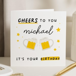 Mann Geburtstagskarte, Prost auf Sie an Ihrem Geburtstag, Enkel-Alles Gute zum Geburtstagkarte, Sohn-Geburtstagskarte, Geburtstagskarte für Onkel, Bier-Liebhaberkarte