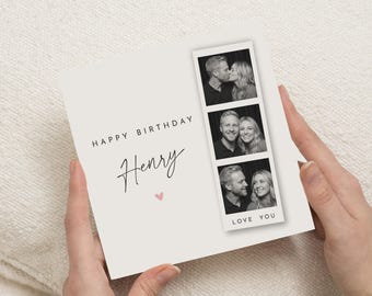Personalised Birthday Card, Photo Birthday Card for Husband, Birthday Card for Boyfriend, Romantic Birthday Card, Card for Him