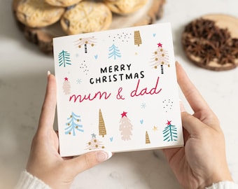Lustige Weihnachtskarte Für Mama Und Papa – Mit „Happy Christmas“ Innentext | Maße 15,2 X 17,8 Cm