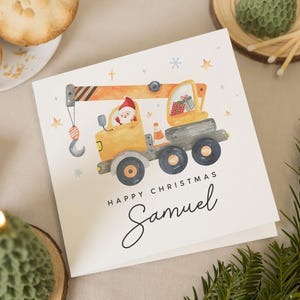 Bau Weihnachtskarte, Weihnachtskarte Sohn, Weihnachtskarte personalisiert, Weihnachtskarte für Jungen, Weihnachtskarte Enkel, für Neffe