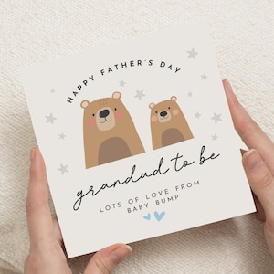 Carte de fête des pères pour futur grand-père, futur grand-père, carte de fête des pères, ours mignon, ventre plat, carte de fête des pères personnalisée