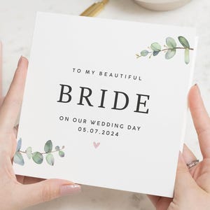 Für meine Braut an unserem Hochzeitstag, Bräutigam zu Braut Karte, Frau Hochzeitskarte, für meine Frau an unserem Hochzeitstag, Hochzeitsgeschenk für die Braut vom Bräutigam