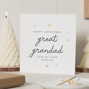 Tarjeta de Navidad para el bisabuelo, tarjeta de Navidad para los bisabuelos, tarjeta de Navidad para el abuelo, tarjeta de Navidad para el bisabuelo, tarjeta de Navidad para la bisabuela