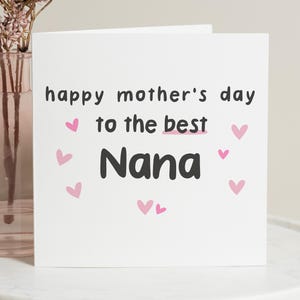Para a melhor Nana Cartão de Dia das Mães, Cartões de Dia das Mães para Nana, Feliz Dia das Mães Vovó, Vovó Dia das Mães, Cartão de Dia das Mães para Nan