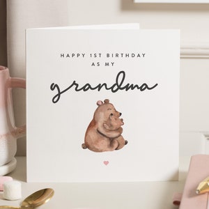 1. Geburtstag als meine Oma Karte, personalisierte Geburtstagskarte für Oma, 1. Geburtstag als Oma Karte, Kindermädchen Geburtstagsgeschenk, für Sie, Oma