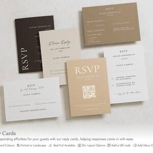 Minimalist Monogram Wedding Invitations, Elegant Black and White Wedding Invite, Simple Classic Wedding Stationery, Personalised Invite image 4