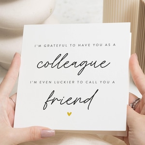 Carte de collègue de travail, carte d'ami de travail, carte de départ pour collègue, cadeau de départ collègue de travail, cadeau collègue, départ d'un ami collègue