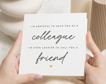 Work Colleague Card, Work Friend Card, Leaving Card For Colleague, Leaving Gift Work Colleague, Colleague Gift, Co Worker Friend Leaving