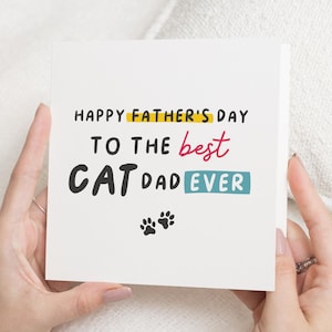 Carte de fête des pères pour papa chat, carte de fête des pères papa chat, carte de fête des pères du chat, carte de fête des pères pour lui, carte de chat mignon