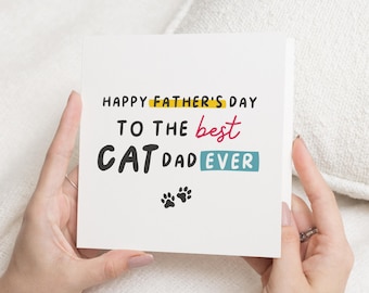 Fars dag-kort till kattpappa, kattpappa fars dag-kort, fars dag-kort från katten, fars dag-kort till honom, sött kattkort