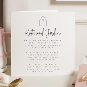 Carte poème bonne nouvelle maison, cadeau personnalisé pour nouvelle maison, cadeau de pendaison de crémaillère, carte première maison, cadeau personnalisé nouvelle maison pour amis