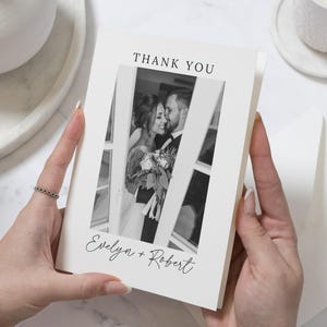Cartes de remerciement pour mariage avec photo, Cartes de remerciement personnalisées Mariage, Cartes de remerciement pliées, Cartes postales, Cartes de remerciement pour mariage