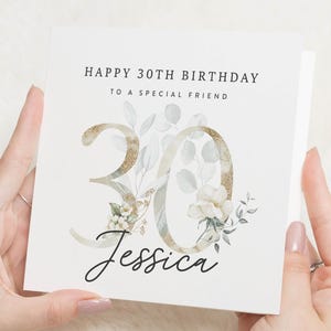 Carte 30e anniversaire pour elle, cadeau 30e anniversaire pour elle, cartes 30e anniversaire personnalisées, carte 30e anniversaire ami, pour fille, soeur