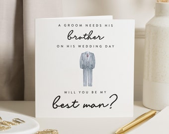 Carte seras-tu mon meilleur homme, carte de proposition meilleur homme frère, joli cadeau de proposition de meilleur homme pour frère, pour ami, pour garçon, soyez mon meilleur homme