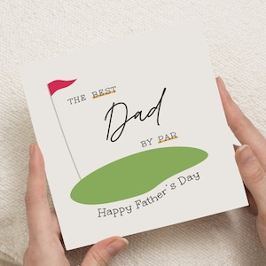Fathers Day Card, Best Dad By Par, Golf Fathers Day Card, Fathers Day Card For Dad, Funny Fathers Day Card, Golf Card For Him