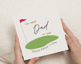 Fathers Day Card, Best Dad By Par, Golf Fathers Day Card, Fathers Day Card For Dad, Funny Fathers Day Card, Golf Card For Him